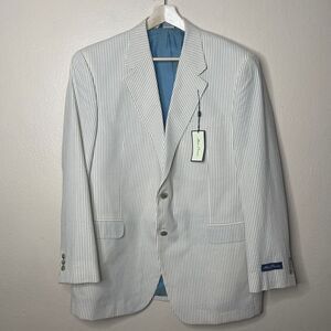 Alan Flusser Blazer Men's 44 Brown Tint Striped Classic Casual NWT